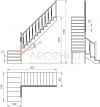 Деревянная межэтажная лестница ЛЕС-08 - превью фото 2