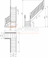 Деревянная межэтажная лестница ЛЕС-04 - превью фото 2